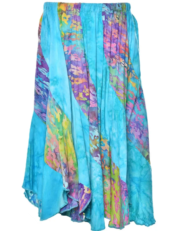 Tie Dyed Skirt - M ribbed skirt waist