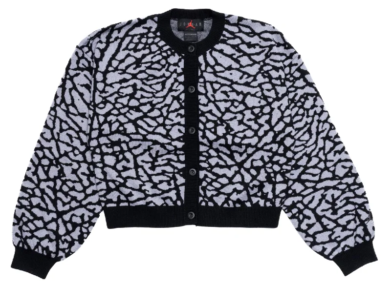 Women's Jordan Flight Knit Cardigan Solid Color Striped Floral Print