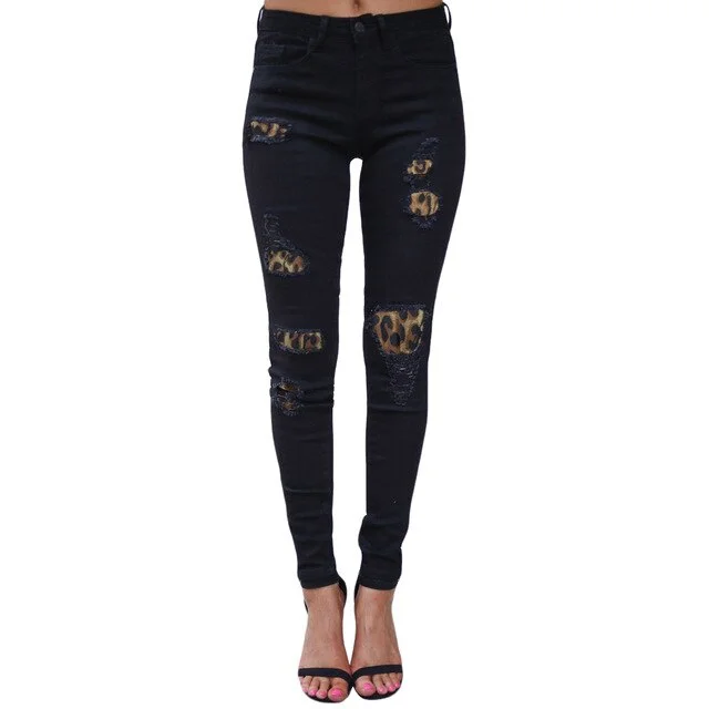 Stretch Denim Pants High-Waist Jeans