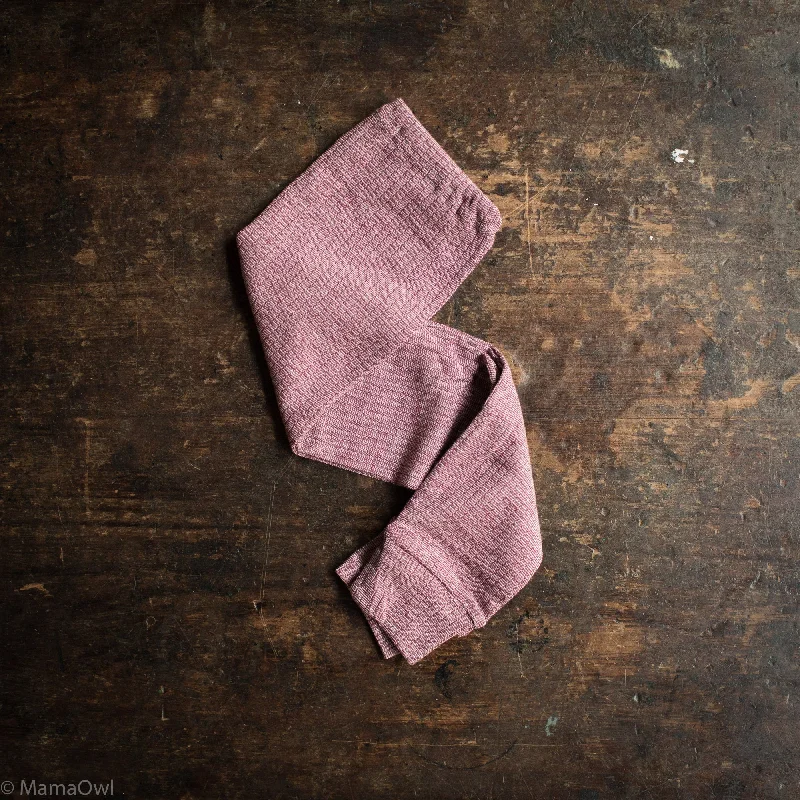 Merino Wool/Cotton/Silk Pants - Plum Comfy High-Waist Jeans