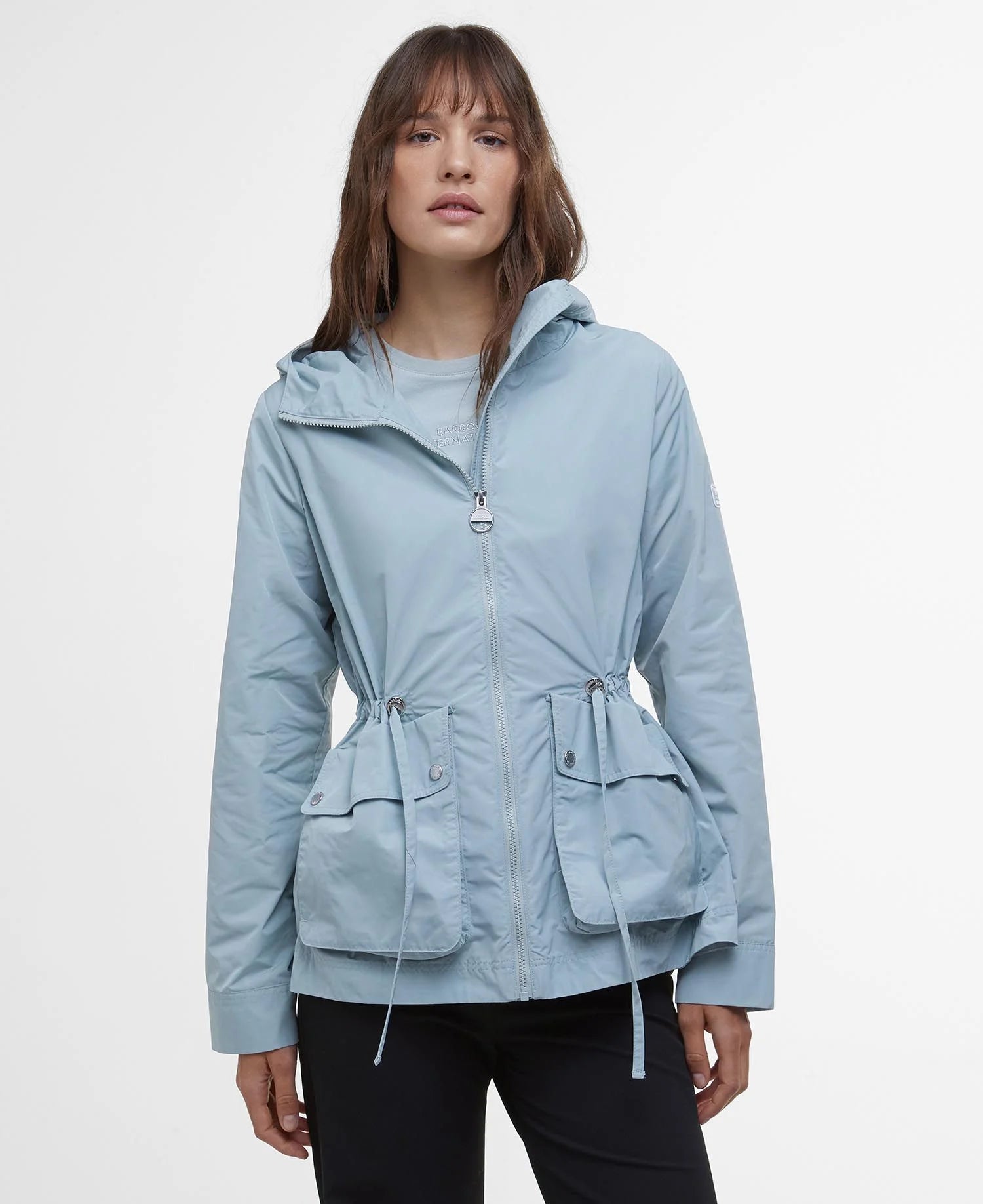 Women's Barbour Piper Showerproof Jacket in Light Steel Blue Cotton Jacket Linen Jacket Terry Jacket