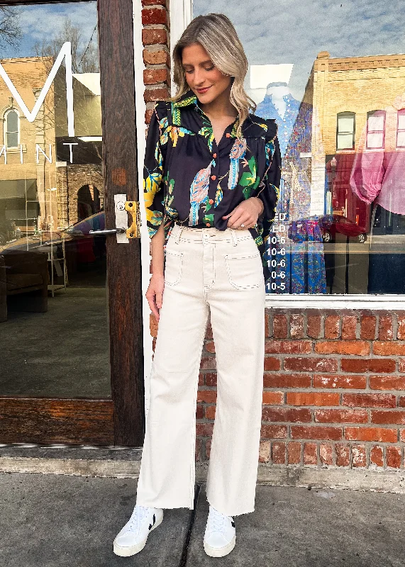 Straight Wide Leg Pants with Front Pocket Fashionable Sporty Pants
