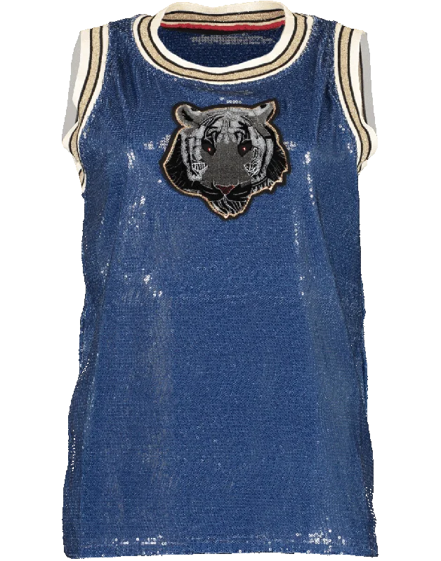 Sequin Tiger Tank glitter tank top