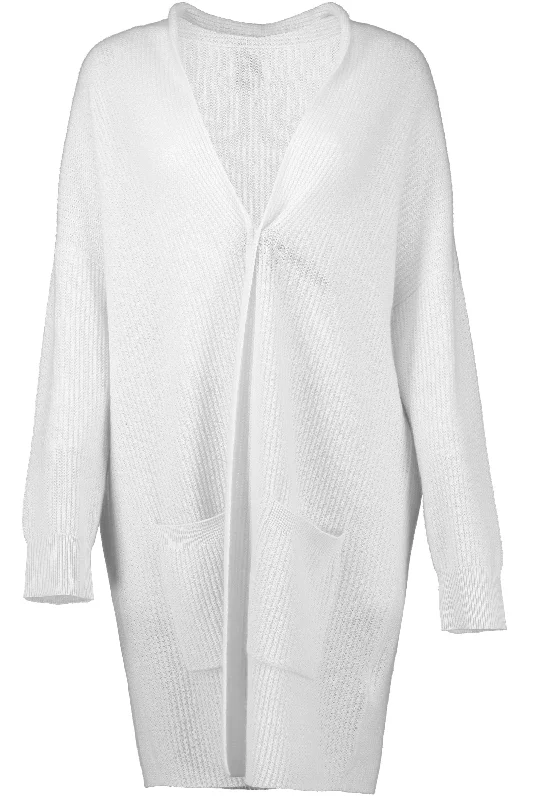 OPEN LONG CARDIGAN - FLEUR DE SEL Print Jacquard Patchwork
