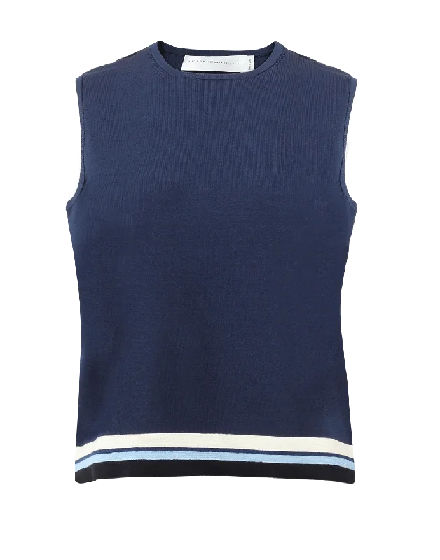 Contrast Stripe Tank scoop neck tank