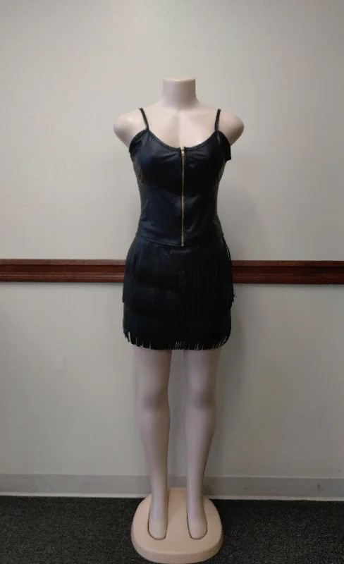 PU Leather Zip up Tank Top (Lots of Stretch) L-XL metallic tank top