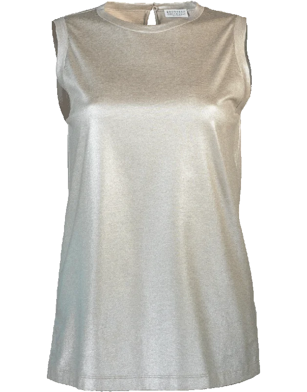 Metallic Lame Tank flirty tank top