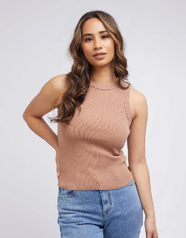 Greta Tank Tan strappy tank top
