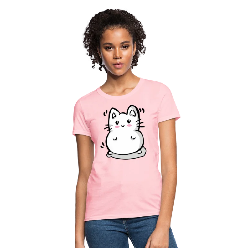 Marshmallow Kitty Women's T-Shirt-- Chenille Blend Fleece Blend Nylon Blend