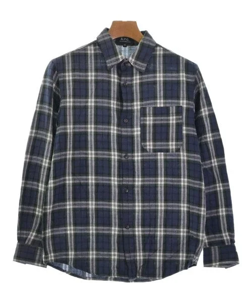 A.P.C. Casual shirts-- Striped Floral Plaid