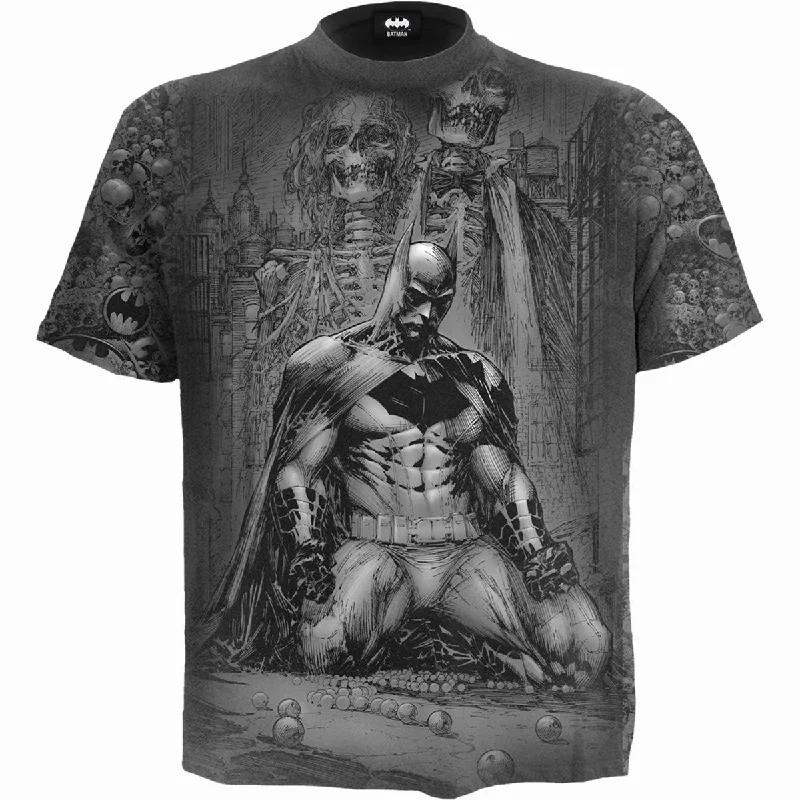 BATMAN - VENGEANCE WRAP - Allover T-Shirt Black-- Welt Pockets Slit Pockets