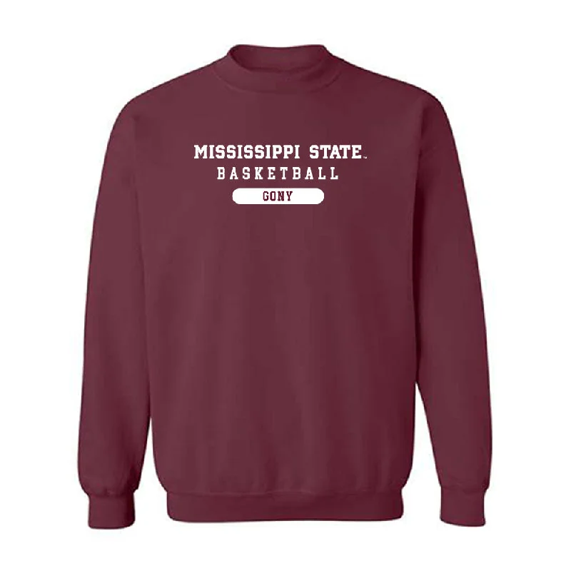 Mississippi State - NCAA Women's Basketball : Nyayongah Gony - Classic Shersey Crewneck Sweatshirt Hoodie with Gradient Ombre Colorful