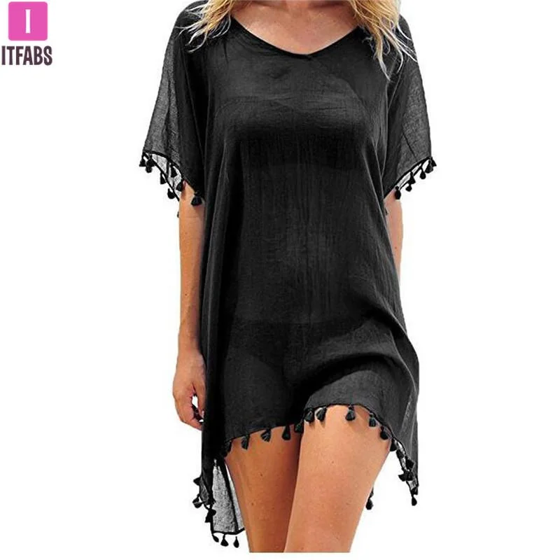 Tasseled Beach Wear Swimsuit Cover Up Quick-Dry Tankini