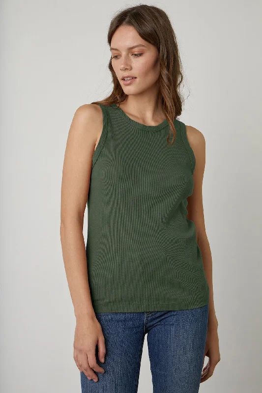 MAXIE RIBBED TANK TOP fashionable tank top