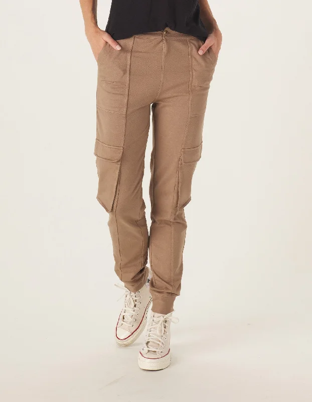 Tentoma Utility Track Pant in Pine Bark Slim-Fit Khaki Pants