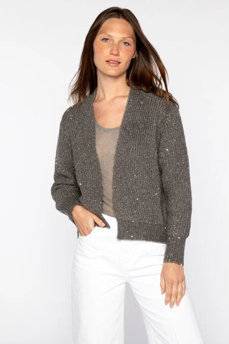 Kinross Cashmere Sequin Rib Cardigan Machine Wash Dry Clean Hand Wash