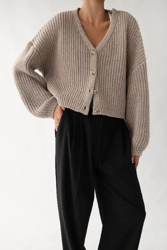 CHUNKY KNIT OVERSIZED CARDIGAN Terry Blend Velvet Blend Canvas Blend