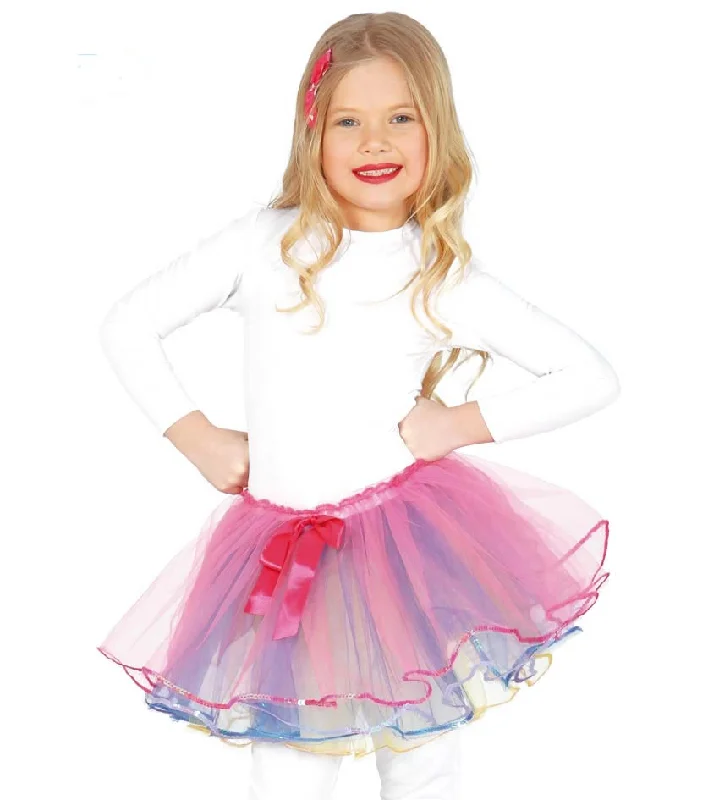Pink Tulle Tutu Skirt With Bow Kids summer skirt style