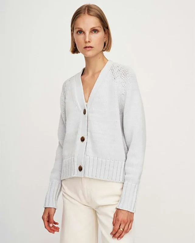 Cotton Rope Button Cardigan Cable Knit Ribbed Knit Lace Knit