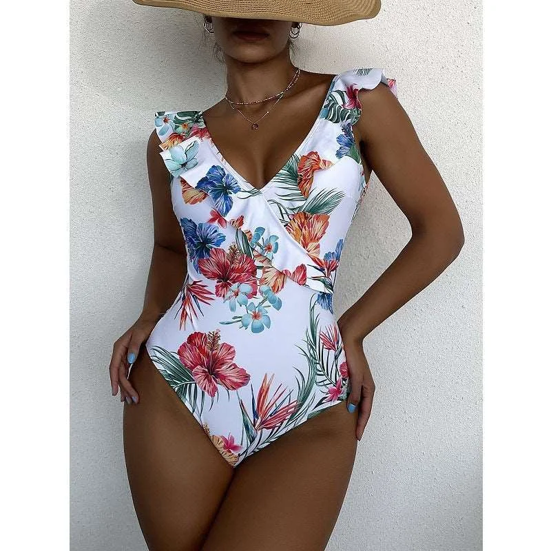 Women's Elegant One Piece Swimsuit Ruffled Swimsuit Top